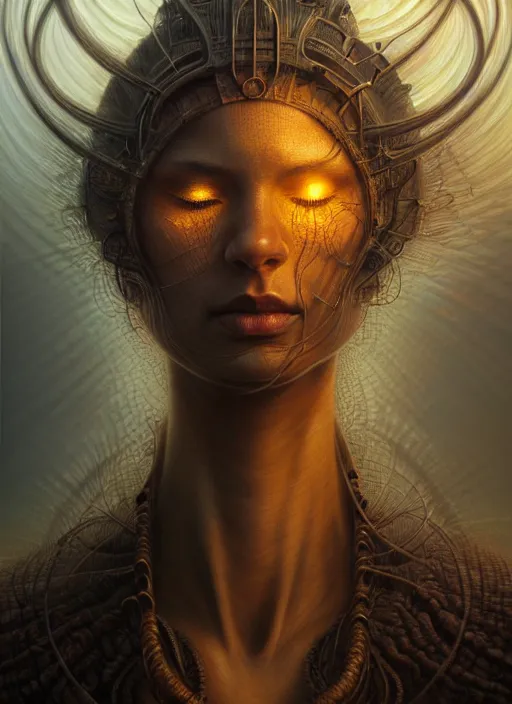 Image similar to closeup portrait shot of a meditation in a hellscape in a scenic dystopian environment, intricate, elegant, highly detailed, centered, digital painting, artstation, concept art, smooth, sharp focus, illustration, artgerm, tomasz alen kopera, peter mohrbacher, donato giancola, joseph christian leyendecker, wlop, boris vallejo