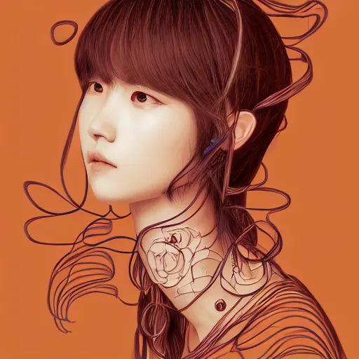 Image similar to the portrait of an absurdly beautiful, graceful, elegant, and sophisticated young kpop idol made of bulbs of garlic, an ultrafine detailed illustration by james jean, intricate linework, bright colors, final fantasy, behance contest winner, vanitas, angular, altermodern, unreal engine 5 highly rendered, global illumination, radiant light, detailed and intricate environment