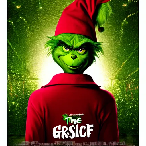 Prompt: The Grinch in maximum security prison behind bars, movie poster, indoors, highly detailed, portrait, 8k, smooth, gritty, action movie, rated R