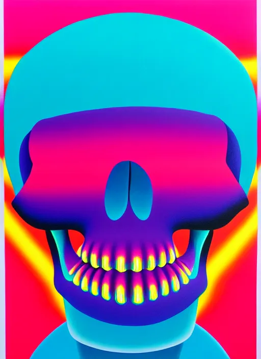 Image similar to skull by shusei nagaoka, kaws, david rudnick, pastell colours, airbrush on canvas, cell shaded, 8 k