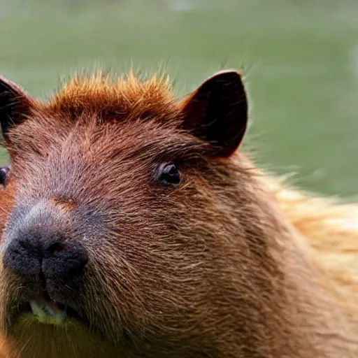 Prompt: capybara with headcrab on its head