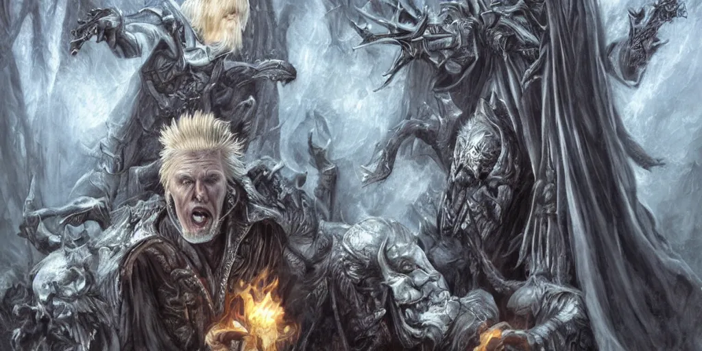 Prompt: Gary Busey as a powerful necromancer, fantasy art, extremely detailed, high quality,