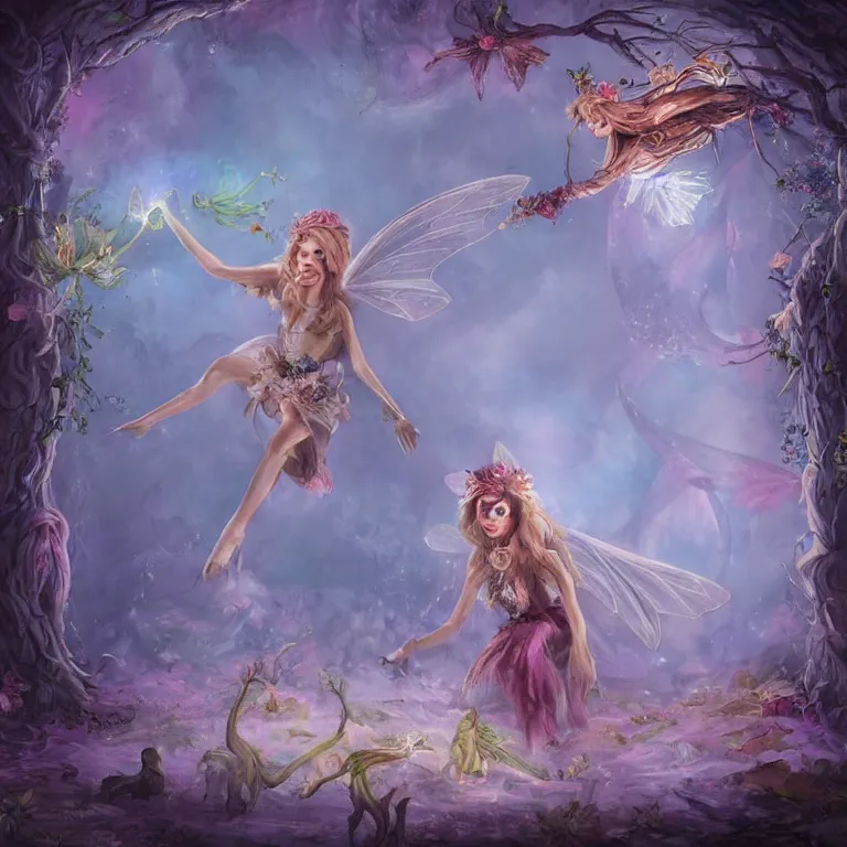 Prompt: faerie, fantasy art scenario