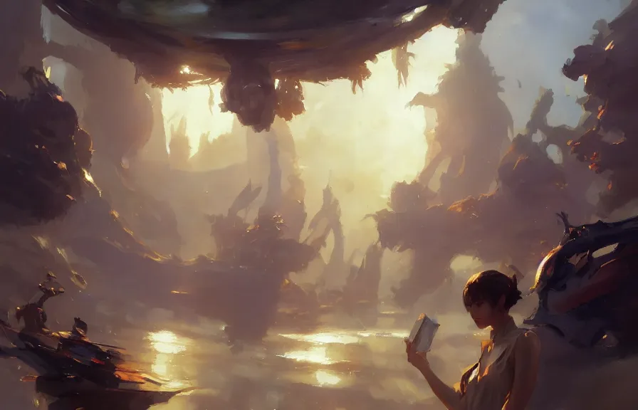 Image similar to greg manchess concept art of the overfish dimension, key visual, ambient lighting, highly detailed, digital painting, artstation, concept art, sharp focus, by makoto shinkai and akihiko yoshida and hidari and wlop and greg rutkowski