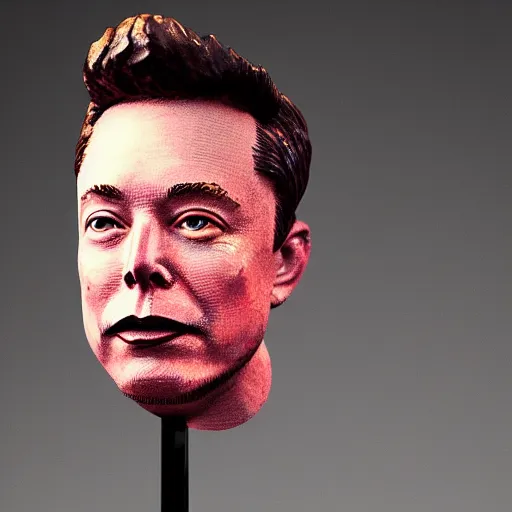 Prompt: meat statue of elon musk, 4k intricate details, photorealistic