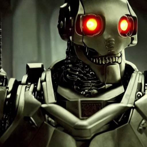 Image similar to movie still of a cool cyborg, cinematic composition, cinematic light, by guillermo del toro