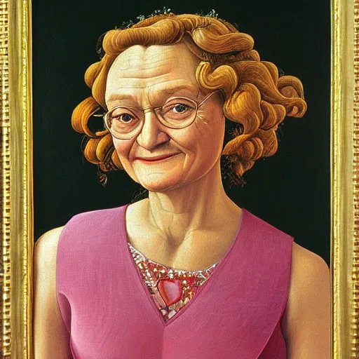 Image similar to oil Painting of Estelle Getty by Botticelli