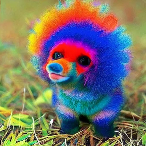 Prompt: the most colorful cute baby animal ever