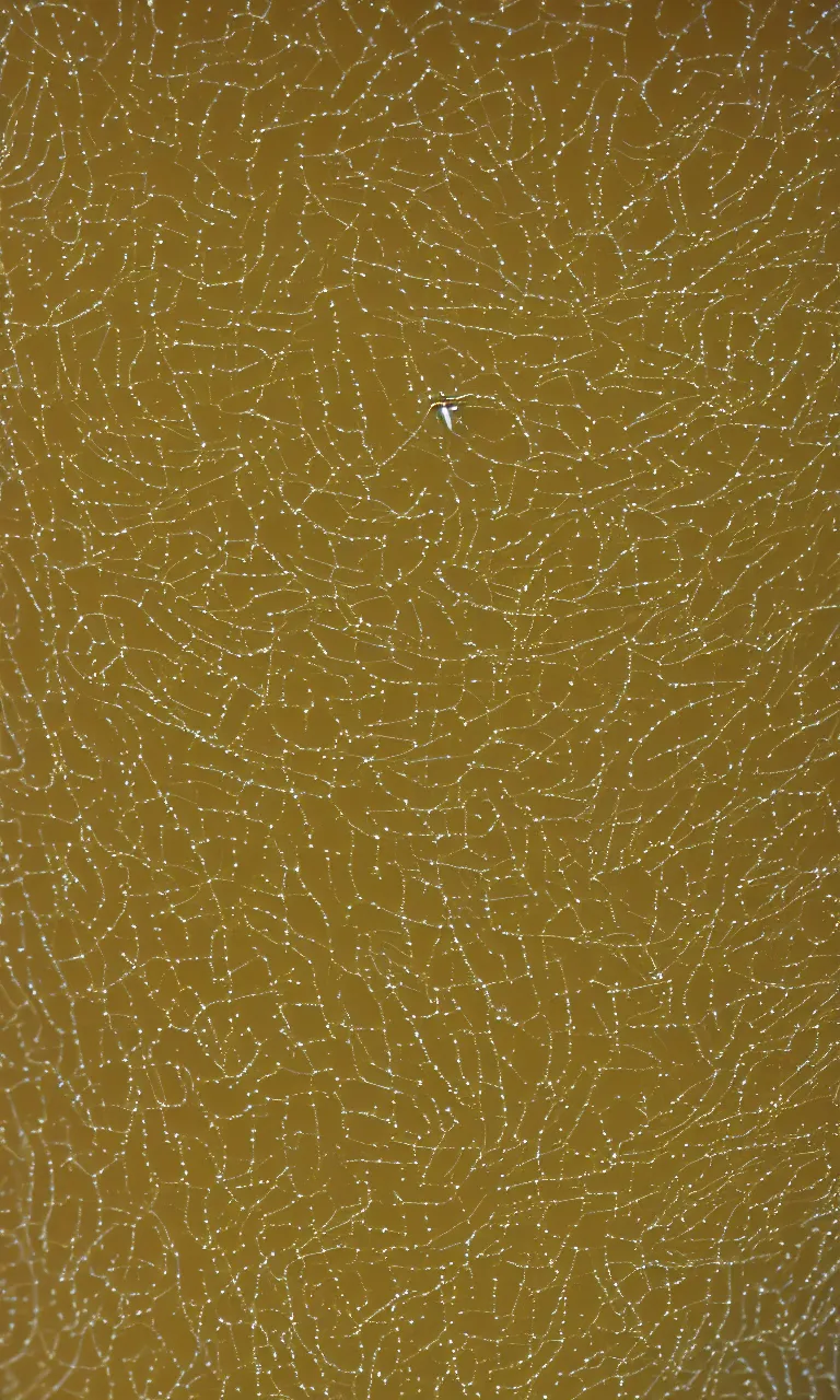 Image similar to wide thick colloid sheets, photo of transparent Ctenophora billowing its layered body, extreme shallow depth of field