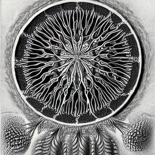 Image similar to a drawing by ernst haeckel