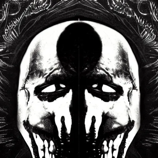 Prompt: naftali bennett as a high detailed black metal album cover