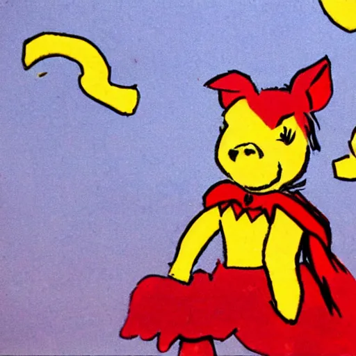 Image similar to Piglet dressed as wonder woman