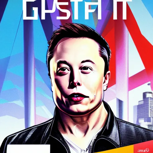 Image similar to Elon Musk gta cover art