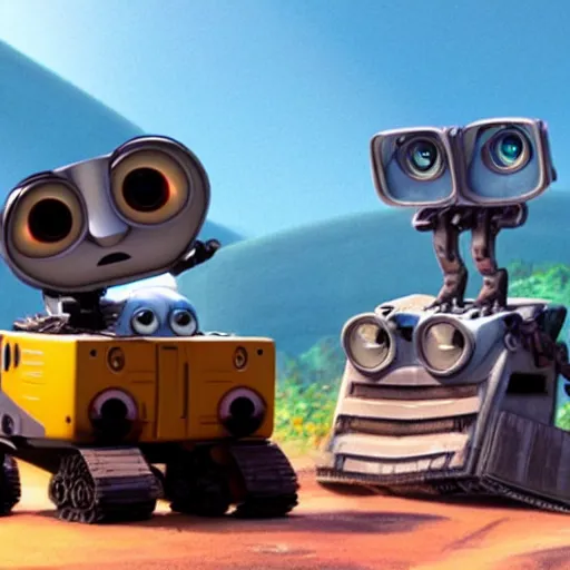 Prompt: wall - e disney movie designed by ghibli studio