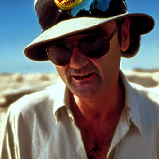 Image similar to bill murray in fear and loathing in las vegas, movie still, promotional shot