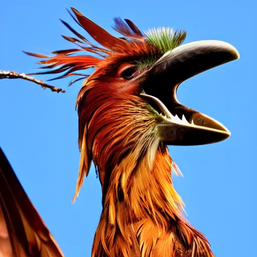 Image similar to a hoatzin bird shouting