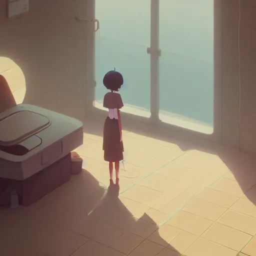 Image similar to awareness of emptiness without naming it, detailed, cory loftis, james gilleard, atey ghailan, makoto shinkai, goro fujita, studio ghibli, rim light, exquisite lighting, clear focus, very coherent, plain background