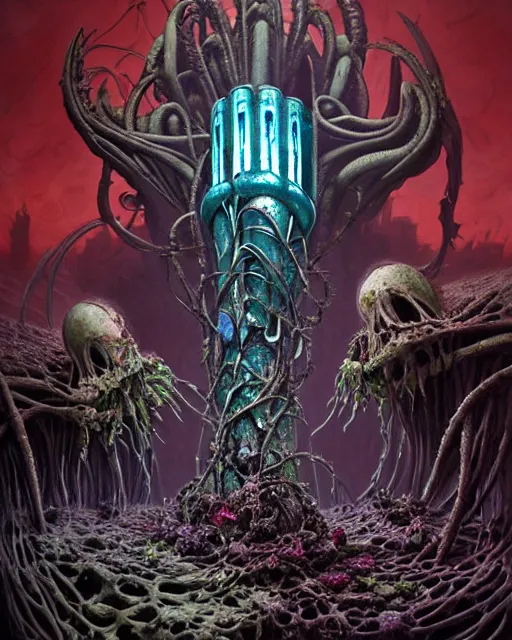 Image similar to the platonic ideal of flowers, rotting, insects and praying of cletus kasady carnage thanos dementor chtulu mandelbulb schpongle bioshock xenomorph dead space, ego death, decay, dmt, datura stramonium, concept art by randy vargas and zdzisław beksinski and greg rudkowski