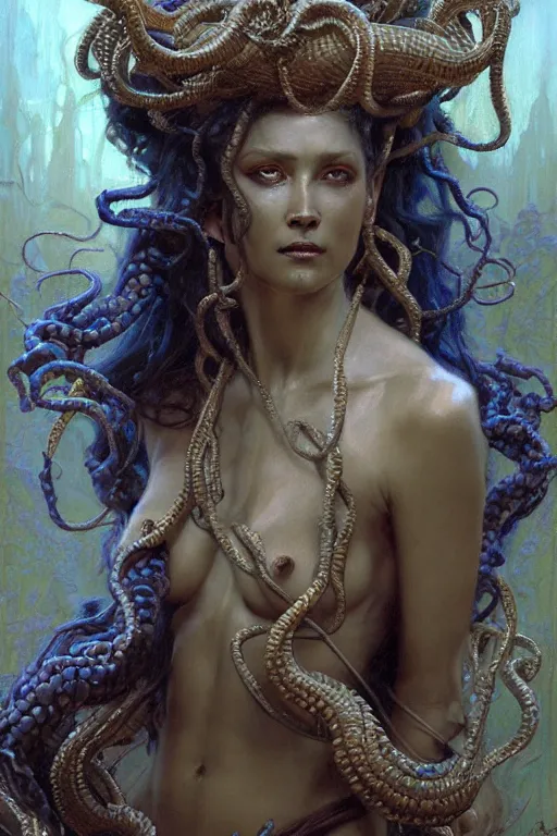 Prompt: medusa, highly detailed painting by gaston bussiere, craig mullins, j. c. leyendecker 8 k