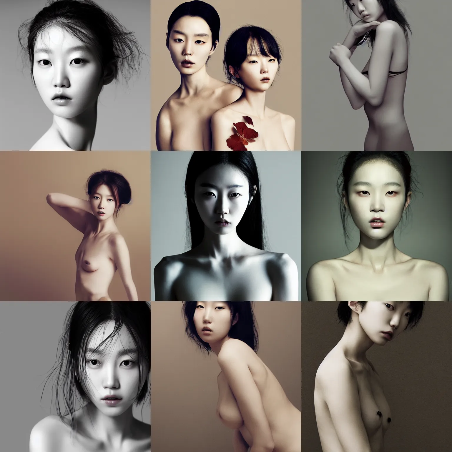 Prompt: lee jin - eun by irakli nadar and amano yoshitaka, rule of thirds, seductive look, beautiful