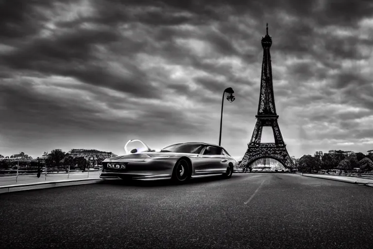 Prompt: a car that looks like the eiffel tower, cinematic photograph, car commercial photograph, amazing lighting, stunning,