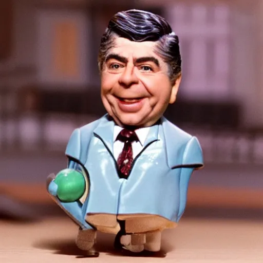 Image similar to an action figure of Alfred Newman from MAD magazine, mint condition