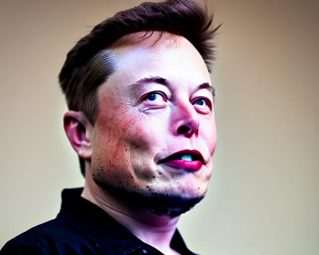 Image similar to elon musk cosplaying as a potato, dof and bokeh