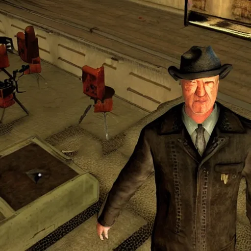 Image similar to david lynch in fallout new vegas