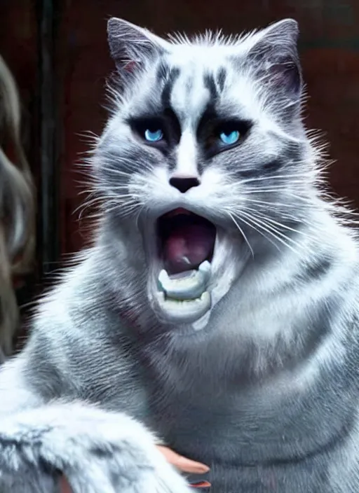 Image similar to Nicolas Cage in Cats (2019)