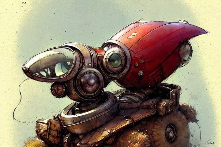 Image similar to adventurer ( ( ( ( ( 1 9 5 0 s retro future robot mouse explorer vehical. muted colors. ) ) ) ) ) by jean baptiste monge!!!!!!!!!!!!!!!!!!!!!!!!! chrome red