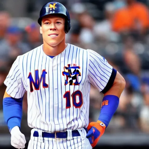 Aaron Judge in a NY Mets Uniform, Stable Diffusion