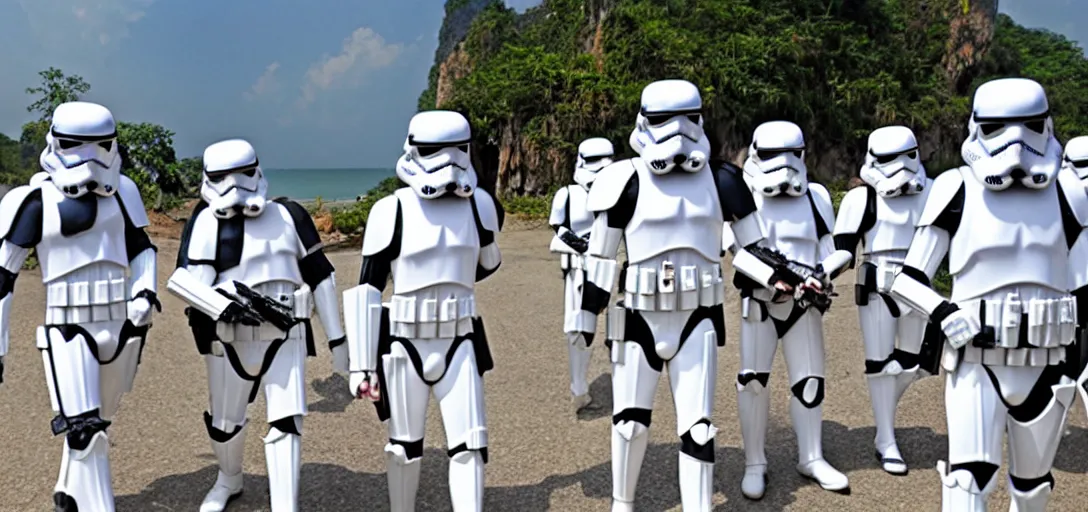 Image similar to storm troopers on vacation in thailand