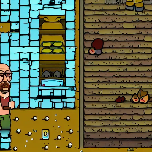 Prompt: a screenshot of Walter White in Undertale