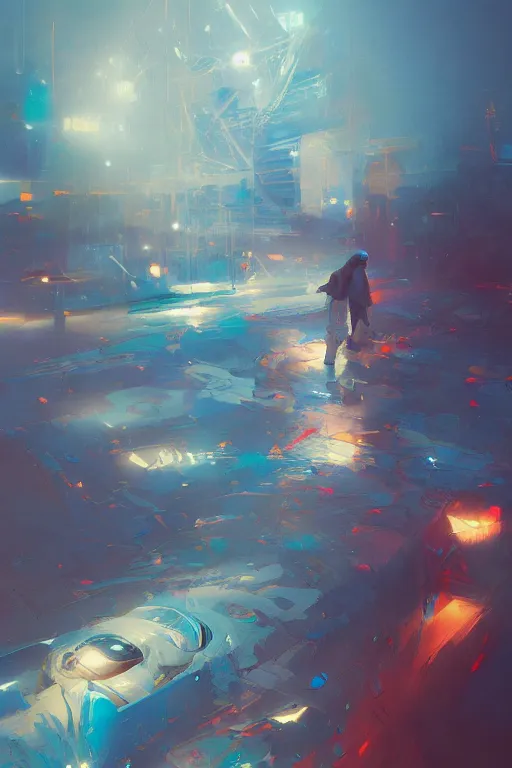 Prompt: nenufar, colorful, blue backgroung,clean, joyful, intricate, elegant, volumetric lighting, digital painting, highly detailed, artstation, sharp focus, illustration, concept art, ruan jia, steve mccurry