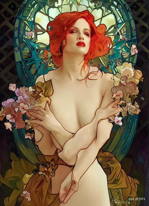 Image similar to jinkx monsoon, painting by artgerm and greg rutkowski and alphonse mucha