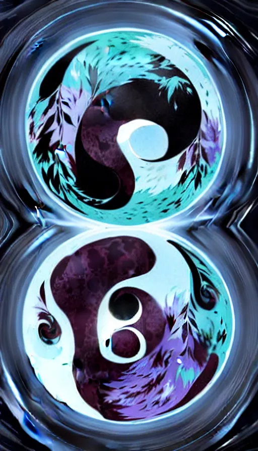 Prompt: Abstract representation of ying Yang concept, from WOW