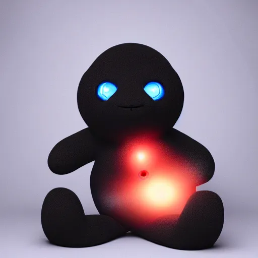 Prompt: cute fumo plush of a creature that lives in the heart of a black hole, distorted light refracts and bends around him, relativistic path tracing with curved light paths, vray