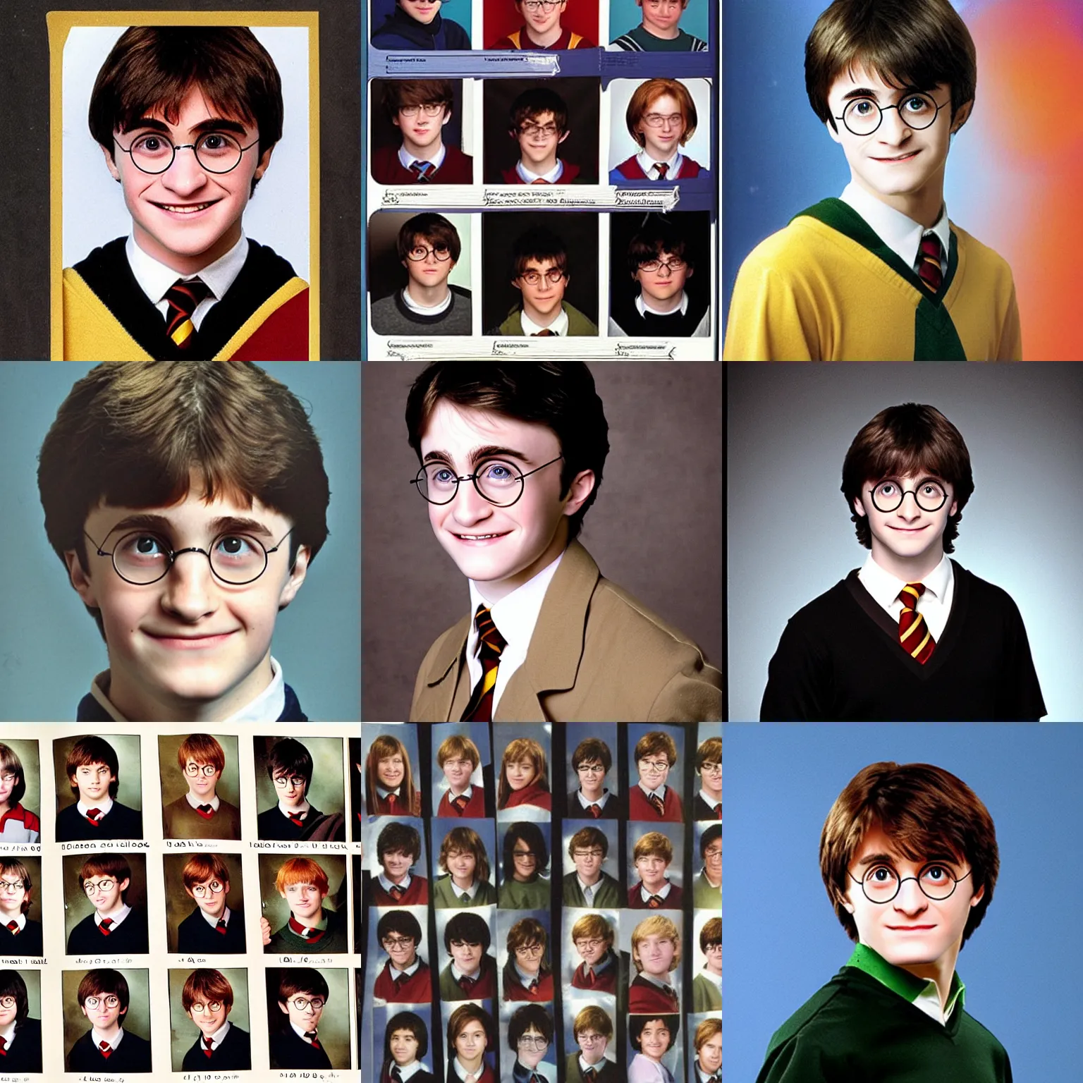 Prompt: high school yearbook photo of harry potter ( 2 0 0 9 )