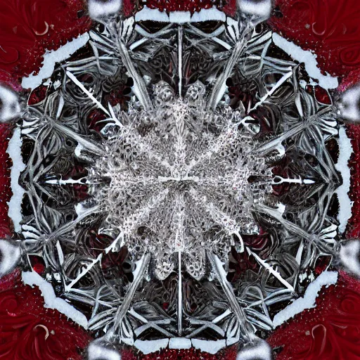 Prompt: Bloody Snowflake , hd, intricate, hyper detailed, award winning, beautiful, 8k, digital art