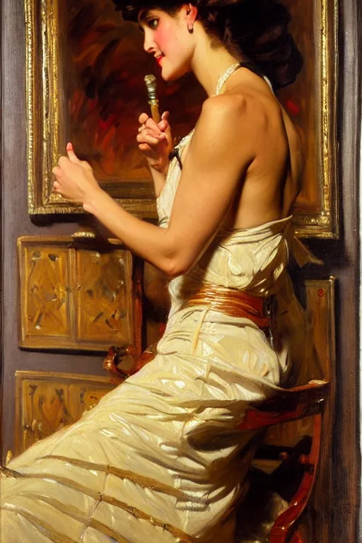 Image similar to highly detailed painting by gaston bussiere, j. c. leyendecker 8 k