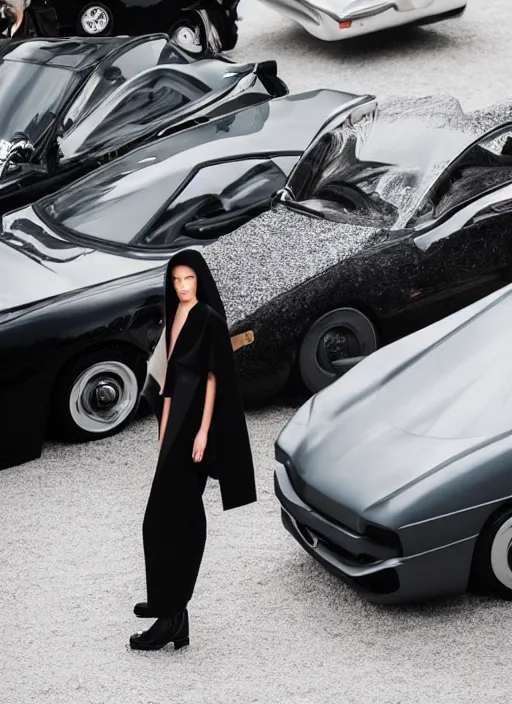 Image similar to hyperrealistic and heavy detailed balenciaga runway show of cars, leica sl 2 5 0 mm, vivid color, high quality, high textured, real life