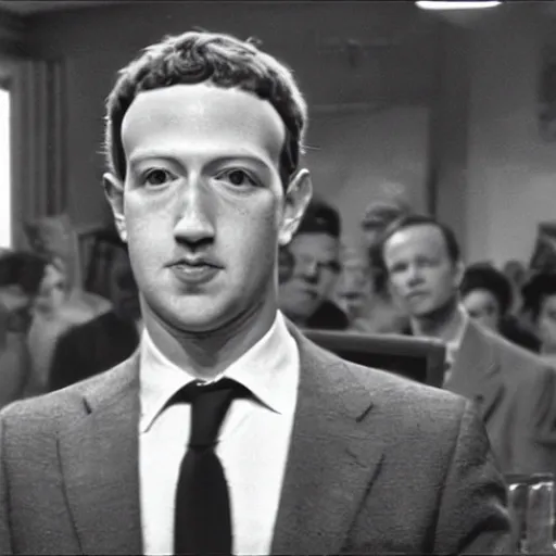 Image similar to mark zuckerberg in the twilight zone ( 1 9 5 3 )