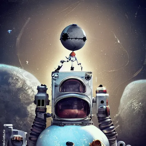 Vintage Astronauts Taking Photos, Alexander Jansson 