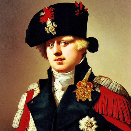 Prompt: boris johnson meeting napoleon bonaparte painting by antoine - jean gros, realistic painting, 1 9 th century