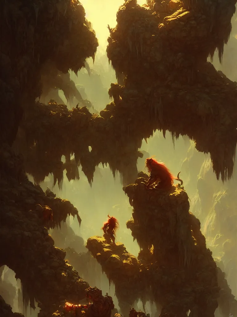 Image similar to cave troll by bayard wu, anna podedworna, gaston bussiere, greg rutkowski