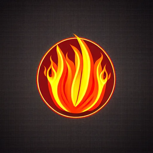 Image similar to logo spinning fire, illustration, smooth, flat colors