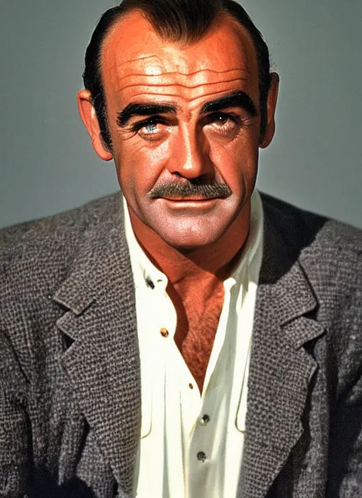 Prompt: young sean connery portrait, face and shoulders focus