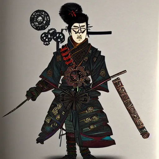 Image similar to a steampunk samurai