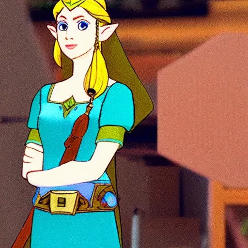 Prompt: princess zelda in the show the office