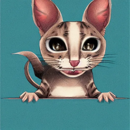 Image similar to concept art of a half cat half rat